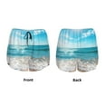 thumbnail image 3 of Balery Sunny Ocean Waves Pantalones cortos deportivos para mujer con forro y dos bolsillos, elásticos, para entrenamiento, gimnasio, yoga-Large, 3 of 7