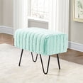 thumbnail image 3 of BuySphere Super Mink Faux Fur White Ottoman Bench 19" x 13" x 17" H, Bright White, Living Room Foot Rest Stool Entryway Makeup Bench End of Bed Bedroom Home Decor Chair for Sitting, 3 of 19