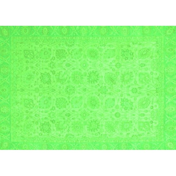 Ahgly Company Indoor Rectangle Abstract Green Modern Area Rugs, 4' x 6'