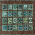 thumbnail image 1 of Ahgly Company Indoor Square Abstract Light Blue Modern Area Rugs, 7' Square, 1 of 4