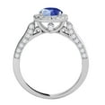 thumbnail image 4 of Aonejewelry 1.35 Ct. Halo Sapphire and Diamond Engagement Ring Crafted In 14k Solid White Gold (A+ , I2-I3), 4 of 4