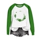 thumbnail image 2 of Ounisa St. Patrick's Day Sweatshirt for Women Clover Graphic T-Shirts Patty's Day Color Raglan Sleeve Tee Tops, 2 of 5