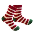 thumbnail image 2 of Christmas Fuzzy Socks Cosy Socks Thick Slipper Socks Fun Sleeping Socks Holiday Xmas Socks for Bed Floor Festive Party Indoor Red White Stripes, 2 of 8