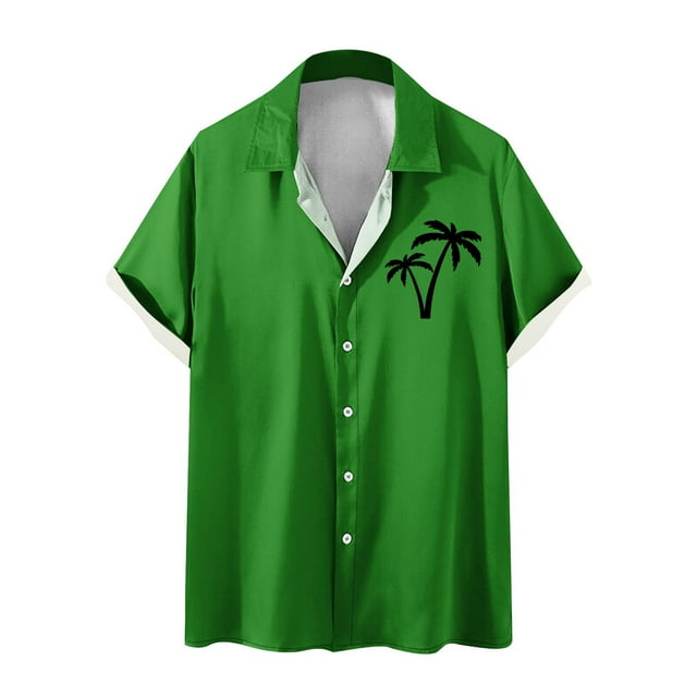 Camisas de Manga Larga para Hombres Blusa Cómoda de Cuello de Impresión, Camisa Casual de Poliéster para Uso Diario, de Fiesta Y de Primavera de Verano