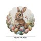 thumbnail image 3 of Manteles individuales de conejito de Pascua | Tapete de mesa redonda de lino, multicolor, 14,96" | Filo de encaje, resistente al desvanecimiento, fácil de cuidar | Decoración de mesa de primavera y, 3 of 6