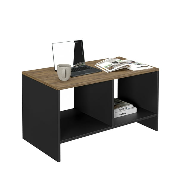 MORU Mesa de Centro SMART Negro y Latte, Mesita de noche, Mesa Lateral Para Sala, Mesa Auxiliar Con Estantes, Ideal Para Casa u Oficina |Mate| 80x40x42| MORU SMART negro y roble Moderno Minimalista