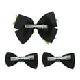 thumbnail image 5 of Unique Bargains 3 Pcs Duckbill Clip Halloween Bow Hair Clip for Women Black Green, 5 of 5