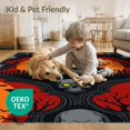 thumbnail image 4 of ODIKA 8'x10' Washable Area Rug Spooky Bats Gothic Skull Motif Halloween Eerie Refined for Dining Room, Large Office, Lounge, Non-Slip Chair-Friendly Mat, 4 of 7
