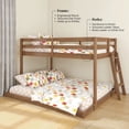 thumbnail image 2 of Now Furniture Low Bunk Bed for Kids, Twin over Full, Engineered Wood, Embossed Pecan, 2 of 7