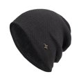 thumbnail image 2 of ZOELNIC Men's Slouchy Beanie Hat Over-sized Skull Cap Winter Warm Knitted Fleece Lined Hat for Men Winter Accessories, Black, 2 of 8