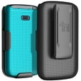 thumbnail image 2 of Case with Clip for Go Flip 4 / TCL FLIP Pro Phone, Nakedcellphone Slim Hard Shell Cover and [Rotating/Ratchet] Belt Hip Holster Holder Combo for Alcatel 4056W, 4056L, 4056Z, 4056V - Teal Mint, 2 of 10