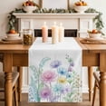 thumbnail image 4 of Colorful Spring Floral Cotton Linen Table Runner for Dining Kitchen, Farmhouse Flowers Modern Botanical Art Wedding Outdoor Party Tablerunners, Dresser Scarf Coffee Tablecloth Runners 13x108 Inches, 4 of 9