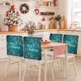 thumbnail image 2 of Merry Christmas Chair Covers Set of 4 Green Gradient Xmas Winter Dream Snowflake Chair Back Covers Stretch Removable Washable Slipcovers Protector for Dining Room Kitchen Party Decor, 2 of 5