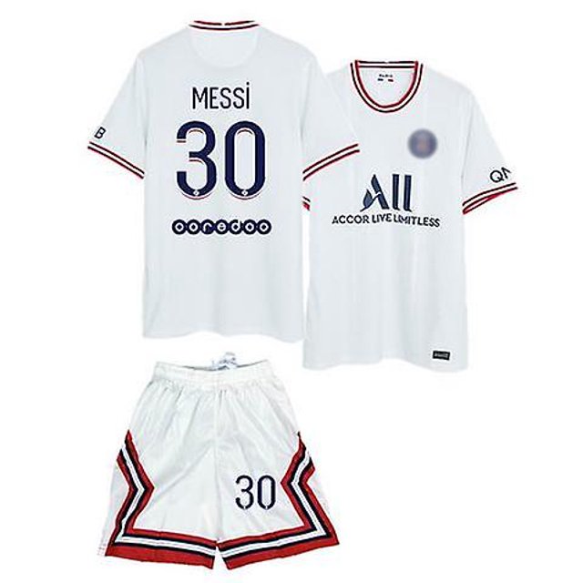 L30 White2022 Camisetas de fútbol para hombres Edición de la liga Mbappe Neymar Jr Messi Niños Deporte para mujeres Conjuntos de trajes de fútbol blancos esquí esquí Gafas de esquí