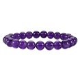 thumbnail image 1 of 1 pulsera elástica de piedras moradas de 8mm. Cuentas, adecuadas para regalos de cumpleaños para hombres y niñas., 1 of 5
