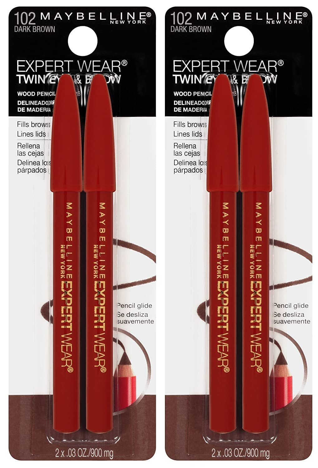 Maybelline New York Expert Wear Twin Brow & Eye Pencils Makeup, Dark