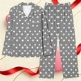 thumbnail image 3 of Gytharion Womens Pajama Sets Cute Star Print Sleepwear Sets Long Sleeve Button Down Lapel Top and Long Pant Pj Sets 2 Piece Loungewear Outfits with Pockets, 3 of 5