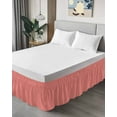 thumbnail image 4 of Peach Solid Bed Skirt California King Size 16" Drop Ruffled Wrap Around Bed Skirts Adjustable Elastic Bedskirt Dust Ruffle for California King Size Bed, 4 of 7