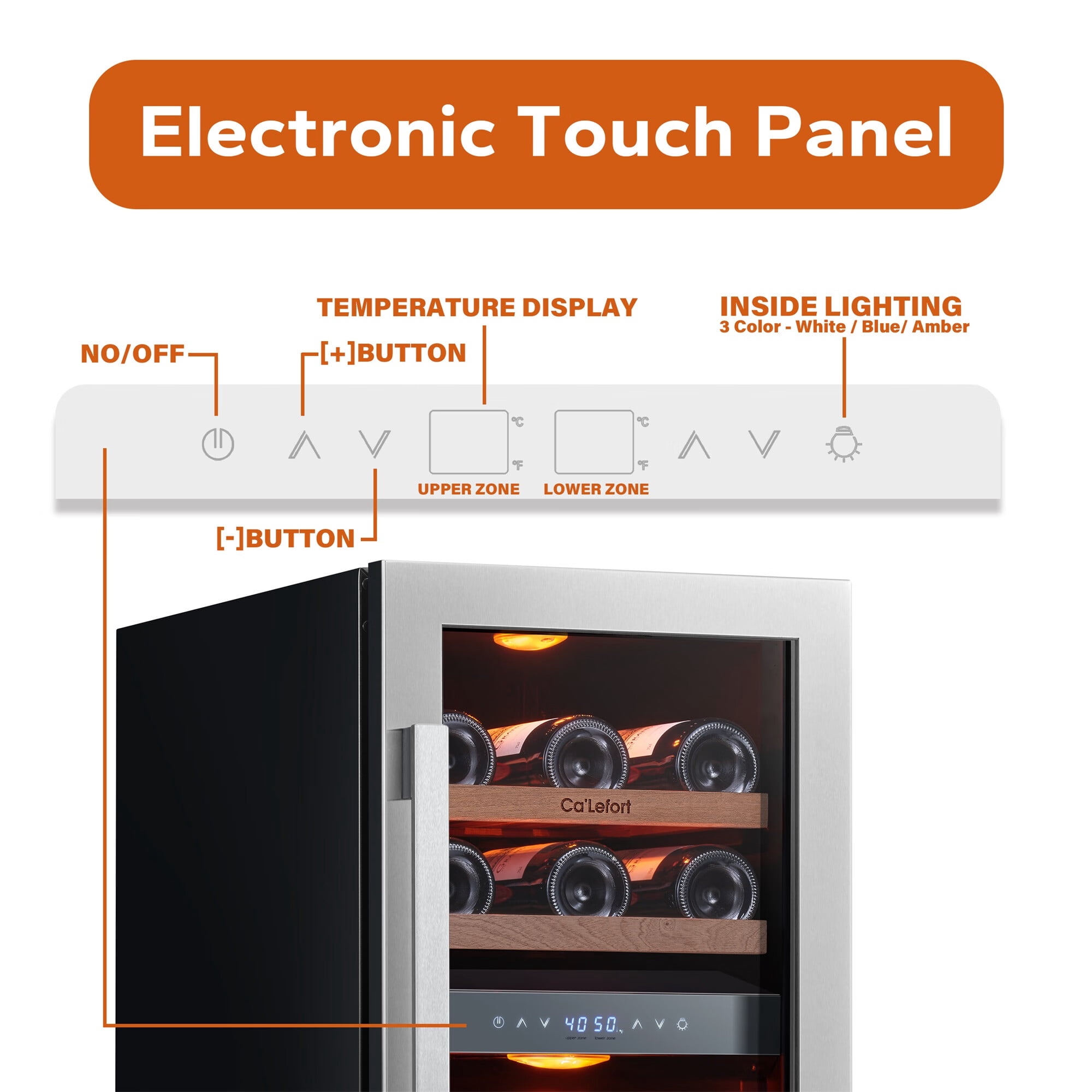 Ca'Lefort 30 Inch Wine Cooler Beverage Refrigerator, Hold 100 Cans and 28 Bottles Dual Zone Wine Fridge Freestanding & Built-in with Stainless Steel Frame for Kitchen Office