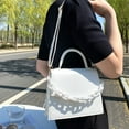 thumbnail image 4 of Bolso de mano creativo con personalidad de moda, bolso bandolera de un solo hombro blanco, 4 of 5