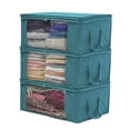 thumbnail image 4 of Contenedores Bolsas Organizadores de armario Contenedores de almacenamiento de ropa de suéter, paquete de 3 piezas, verde 3 unidades, 4 of 5