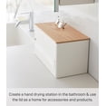 thumbnail image 4 of Yamazaki Home Rin Kitchen Paper Holder Rin L | One-Handed Tear Design, Concealed Storage, Fits Rolls Up To 6"" - Steel + Wood, 4 of 5