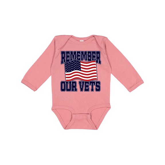 Inktastic Veteran Remember our Vets Boys or Girls Long Sleeve Baby Bodysuit