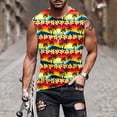 thumbnail image 1 of EGNMCR Débardeurs Hommes Nouvelle Mode Décontractée Sans Manches Col Rond Imprimé Hawaïen Sport, 1 of 5