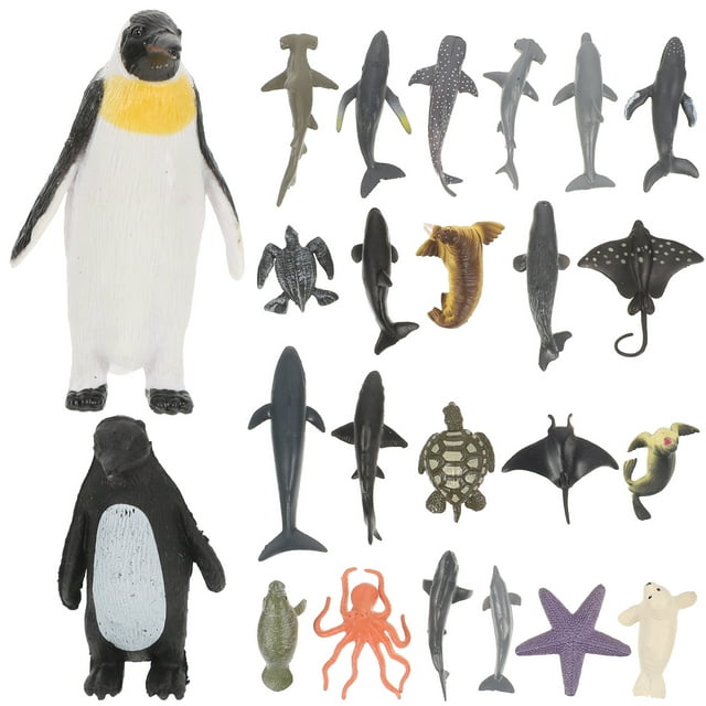 MasteelfCA 24 Pcs Modèles d'Animaux d'Émulation Modèles d'Animaux Marins Jouets pour Enfants (Couleur Assortie)