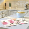thumbnail image 6 of Absorbent Dish Drying Mat for Kitchen Counter - Floral Rose Pink Microfiber Drying Pad, Reversible Drainer Mats for Countertop, Small 16 x 18 inch, 6 of 6