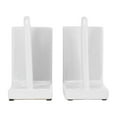 thumbnail image 6 of Sagebrook Home Ceramic Set of 2 6" Arch Bookends, White, 6 of 8