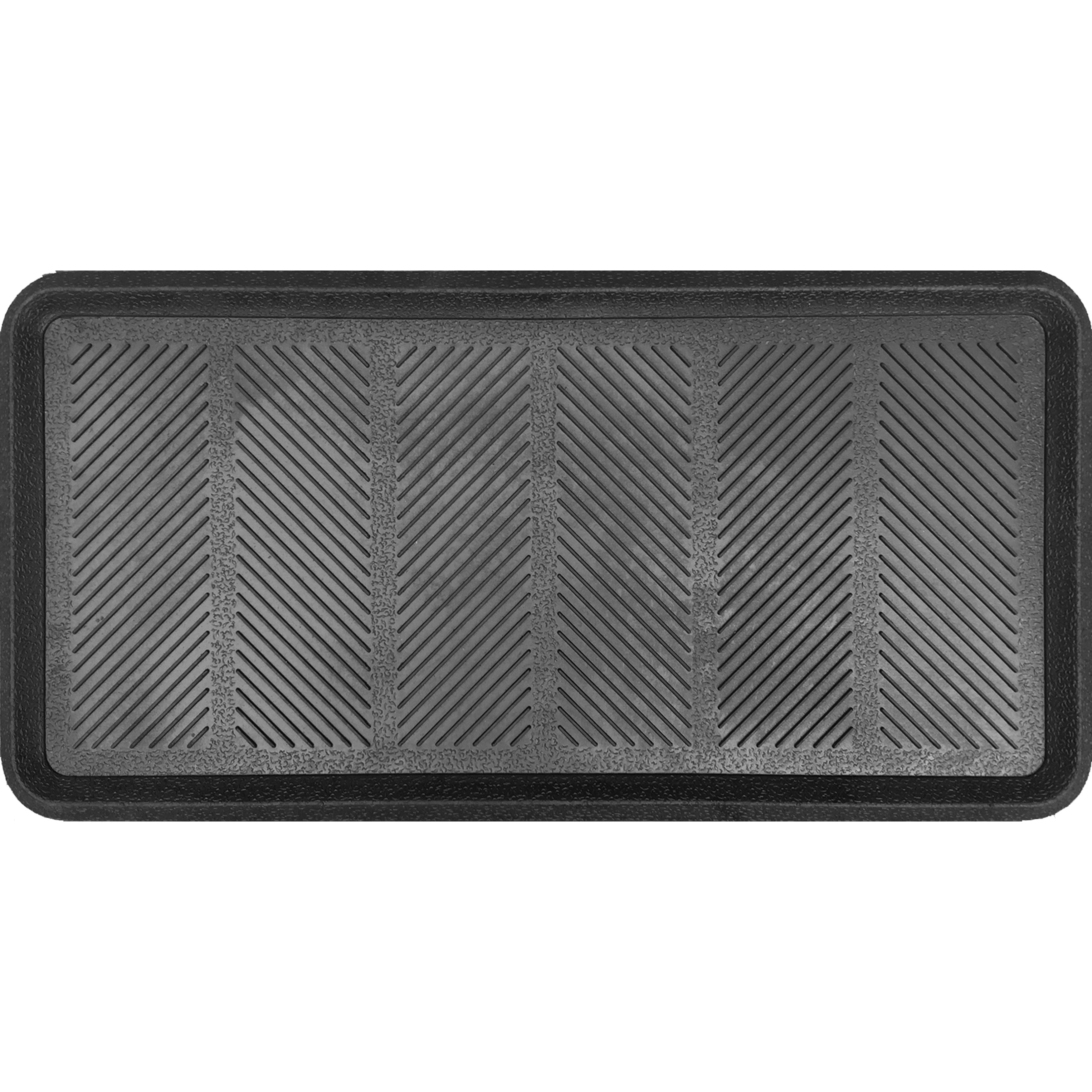 Imports Décor Rubber Boot Tray Decorative Door Mat, Black