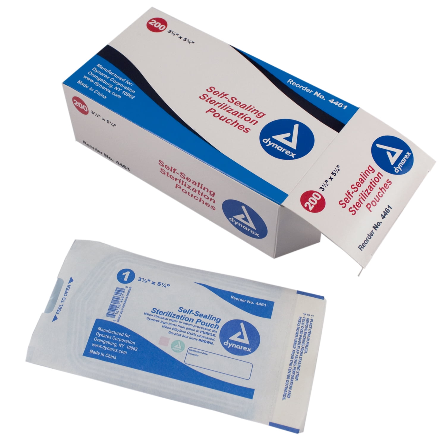 Sterilization Pouches 3.5" x 5.25" 1 Box of 200 Pouches