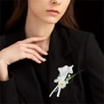 thumbnail image 2 of Dainty Calla Lily Flower Brooches Pins for Women Men Wedding Corsage Pink White Flowers Brooch Lapel Pin Suit Collar Dress Accessories Fashion Floral Jewelry for Party, 2 of 12