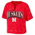 thumbnail image 2 of Women's WEAR by Erin Andrews Scarlet Nebraska Huskers Splatter T-Shirt, 2 of 3