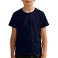 thumbnail image 2 of Ticikt Boys' Mesh Short Sleeve T-Shirt, Kids Quick Dry Breathable Athletic Tee, Lightweight Crew Neck Sports T Shirt for Kids 3-12Y,Navy, 2 of 4