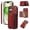 Red, variant on Allytechgroup Stylish iPhone 16 Wallet Case, Premium Phone Case for iPhone 16 with Card Holder Zipper Pocket Hand Wrist Shockproof Stand Cover for Women Men, Black