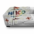 thumbnail image 3 of Mexican Soft Flannel Fleece Blanket, Mexico Traditional Aztec Motifs and Sombrero Straw Hat and Moustache Graphic Print, Cozy Plush for Indoor and Outdoor Use, 70" x 90", Multicolor, by Ambesonne, 3 of 6