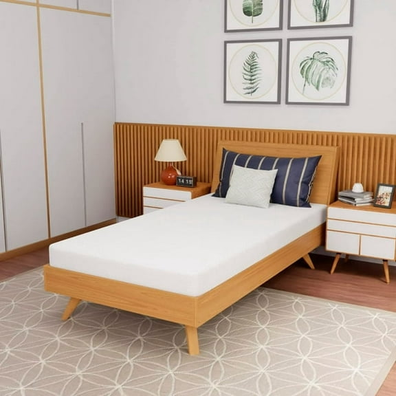 FDW Matelas en Mousse Mémoire Simple 5 Pouces, Fermeté Moyenne, Certifié CertiPUR-US, Infusé de Charbon de Bambou, Rafraîchissant