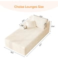 thumbnail image 2 of 67" Sofa Bed, Boneless Chaise Lounge Chair, Cloud Couch with Deep Seat, Upholstered Sofa Couch Bed with Pillows, Lazy Chair for Living Room Bedroom (White, Left Facing Chaise), 2 of 6