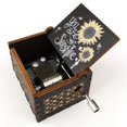 thumbnail image 3 of 1pcs Music Box Gift You Are My Sunshine Music Box, Vintage Hand Crank Wood Engraved Small Personalized Black Musical Box Gift Kids Present Birthday/Christmas/Valentines Day/Mother's Day/Father's Day, 3 of 4