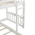 thumbnail image 6 of Twin over Twin Bunk Bed Frame with 2 Storage Drawers, Stairway Beds Frame with Slide, Wooden Bedframe with Guardrails, Easy Assembly, Mattress Not Included, White, 6 of 9