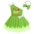 thumbnail image 1 of Gibobby Vestido de manga corta con estampado de Navidad Disfraz de las cavernas para niños pequeños, Navidad, huesos de perro, chica de las cavernas histórica (Verde, 18-24 meses), 1 of 4