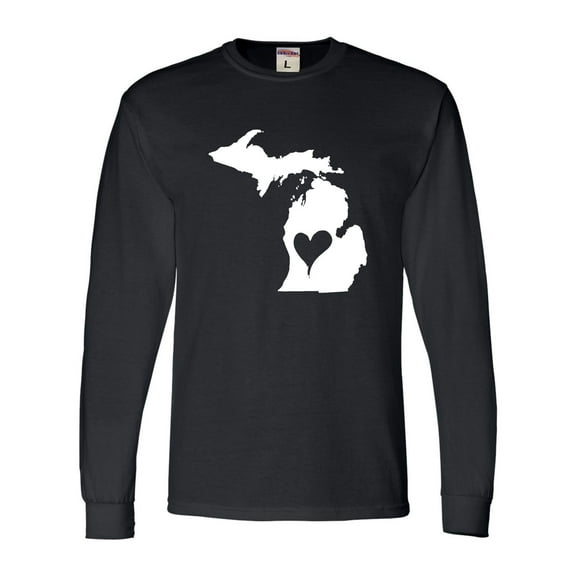 Adult I Love Michigan I Heart Michigan Long Sleeve T-Shirt