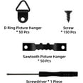thumbnail image 3 of czcpp-Picture Hanging Kit 251 PCS, Include 50 Sawtooth Picture Hangers, 50 D Ring Picture Hangers, 150 Screws and 1 Screwdriver, Picture Frame Hanging Hardware Hanging Kit for Wall, Attache Cadre, Bl, 3 of 4