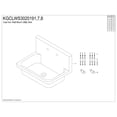 thumbnail image 3 of Kingston Brass KGCLWS3020191 Towne 30-Inch Cast Iron Single Bowl Wall Mount Utility Sink with Drain in White/Polished Chrome, 3 of 5