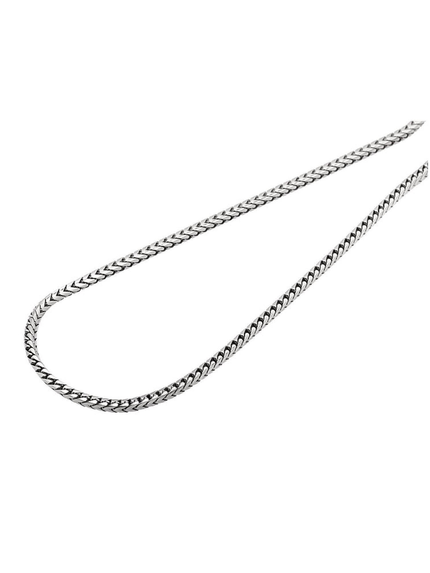 10K White Gold 1.8MM Wide Closed Franco Box Link From 20-38 Inch