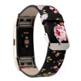 thumbnail image 1 of Leather Watchband With Flower Pattern For Fitbit Charge2, Black, 1 of 5
