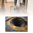 thumbnail image 2 of 23.62in x 15.74in 3D Optical Illusion Area Rug - 1 PC Visual Depth Effect Carpet for Entryway Living Room Bedroom, Non Washable Floor Mat, Fun Home Decor (D), 2 of 4