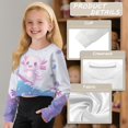thumbnail image 6 of DISNIMO Cartoon Axolotl Print Girls Crop Tops Long Sleeve Pullover Sweatshirts Round Neck T Shirt Fall Fashion Cropped Sweatshirts for 5-14 Years Old Girls, 6 of 7